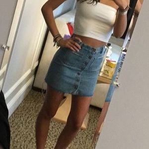 Light wash jean skirt